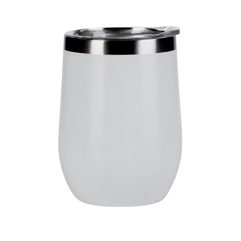 Chill Wine Tumbler - 12oz, stainless steel, White