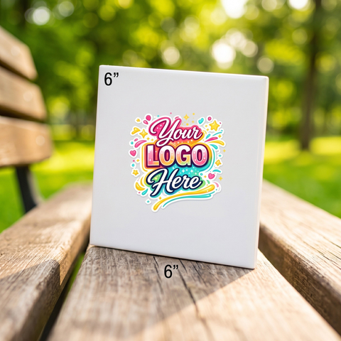 Custom cut vinyl sticker with 6" diameter - 6x6 Sticker / White