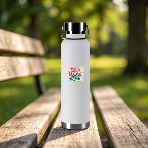 Ares Water Bottle - 22 oz, stainless steel, White - 22oz